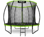Надійний батут Neo-Sport Premium 312 см з внутрішньою сіткою і драбинкою