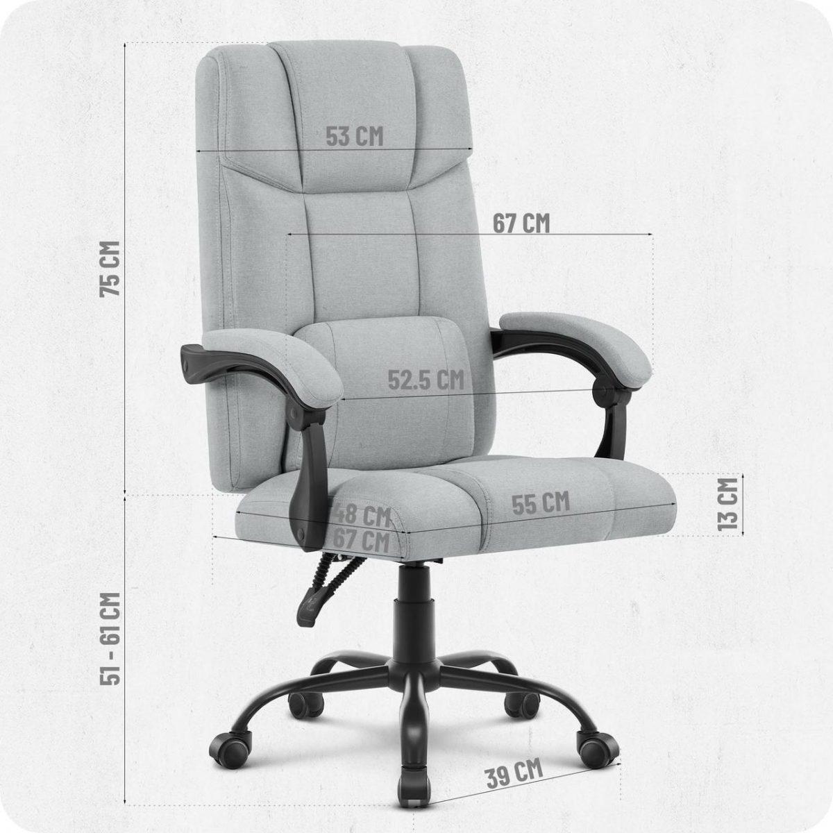 Поворотне крісло Cabro C505 Колір: сірий зручність та стиль у сірому кольорі для вашого комфорту - Зображення 10