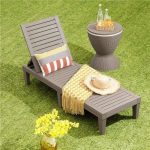 Шезлонг пластиковий бежево-коричневий Costway OP70808CF ,комфорт та стиль для вашого саду - Зображення 8