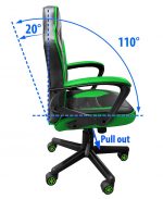 Ігрове Геймерське крісло COBRA JUNIOR зелений і чорний – для молодих геймерів - Зображення 6