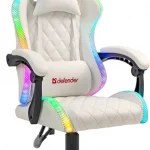 Геймерське крісло Defender Energy Біле з екошкіри