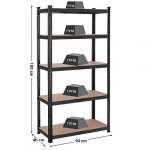 Металевий стелаж Medas Professional 180x 90x40 см на 5 полиць 875 кг чорний - Зображення 5