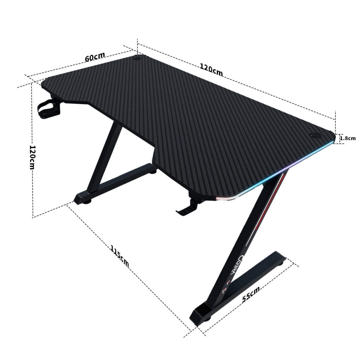Геймерський стіл CRF4576RGB Чорний – стильний та функціональний - Зображення 4