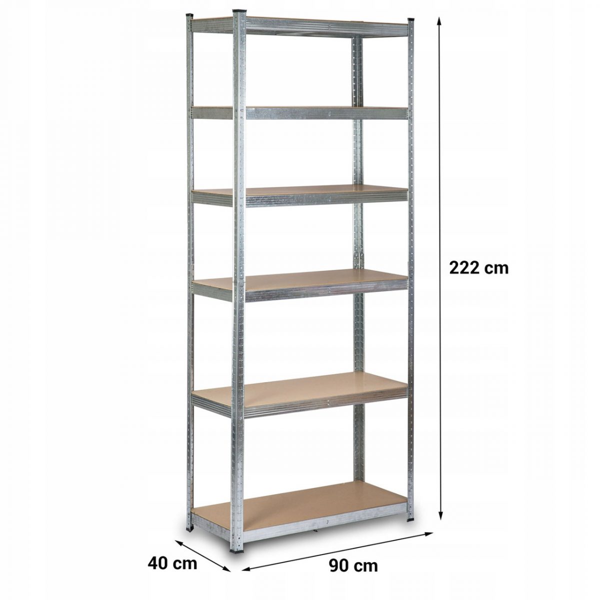 Металевий стелаж Thomas 222 x 90 x 40 см на 6 полиць 900 кг KLT20-6 - Зображення 6
