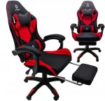 Геймерське крісло Atom 26 L з чорної екошкіри