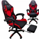 Геймерське крісло Atom 26 L з чорної екошкіри