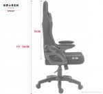 Зручне і стильне геймерське крісло KRAKEN Feyton чорно-червоної тканини - Зображення 5