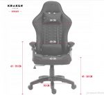 Зручне і стильне геймерське крісло KRAKEN Feyton чорно-червоної тканини - Зображення 4