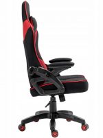 Зручне і стильне геймерське крісло KRAKEN Feyton чорно-червоної тканини - Зображення 3