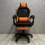 Яскраве геймерське крісло Pegie Prestige чорно-помаранчеве - Зображення 3