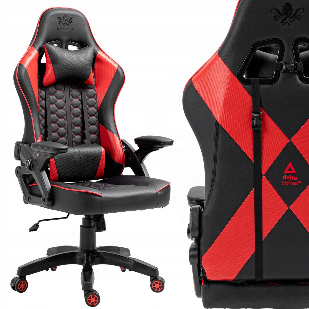 Чорно-червоне геймерське крісло KRAKEN Feyton – комфорт і стиль - Зображення 9