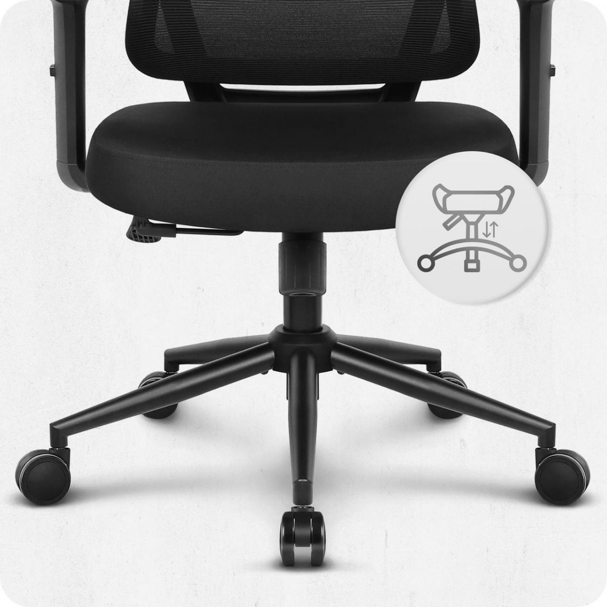 CABRO C506 тканинне офісне крісло чорна тканина зручність та стиль у чорній тканині для роботи та комфорту - Зображення 5