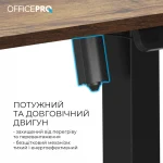 Електрично регульований по висоті стіл – Ігровий стіл OfficePro ODE1260DW 1200 x 600 мм темне дерево/чорний (ODE1260DW) - Зображення 7