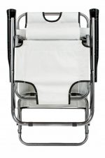 Розкладний пляжний лежак 2в1 сірий Sandos TURISMA-Ідеальний вибір для комфортного відпочинку на пляжі та в саду - Зображення 4