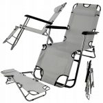 Розкладний пляжний лежак 2в1 графіт Sandos SEGGO-Комфорт та зручність для відпочинку на пляжі та в саду - Зображення 2