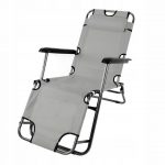 Розкладний пляжний лежак 2в1 графіт Sandos SEGGO-Комфорт та зручність для відпочинку на пляжі та в саду