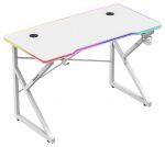 Huzaro Hero 1.7 RGB білий ергономічний стіл з RGB-підсвіткою для ігор та роботи