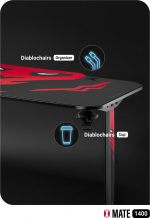 Яскравий ігровий стіл Diablo Chairs X-Mate 1400 Red 140x66 см - Зображення 10