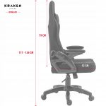 Зручне геймерське крісло KRAKEN Feyton з чорної тканини - Зображення 6