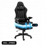 Зручне геймерське крісло KRAKEN Feyton з чорної тканини - Зображення 7