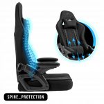 Зручне геймерське крісло KRAKEN Feyton з чорної тканини - Зображення 8