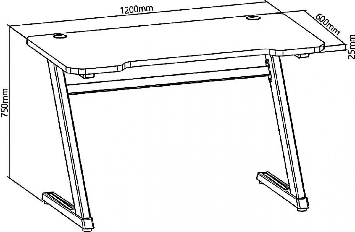 Компактний ігровий комп'ютерний стіл NanoRS RS120 чорний 120x60 см - Зображення 7