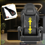 Стильне геймерське крісло GALAXIA чорне з підставкою для ніг - Зображення 4