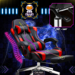 Комфортне геймерське крісло з підніжкою GALAXIA чорно-червоне - Зображення 3