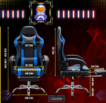 Чорно-синє геймерське крісло GALAXIA з підніжкою - максимальний комфорт - Зображення 2