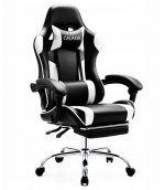 Ергономічне геймерське крісло з підніжками GALAXIA чорно-біле
