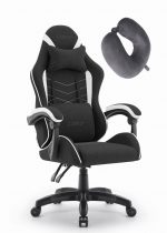 Ігрове крісло CABRO C500 FABRIC чорно-біле комфорт та стиль для тривалих ігор