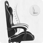 Ігрове крісло CABRO C500 FABRIC чорно-біле комфорт та стиль для тривалих ігор - Зображення 7