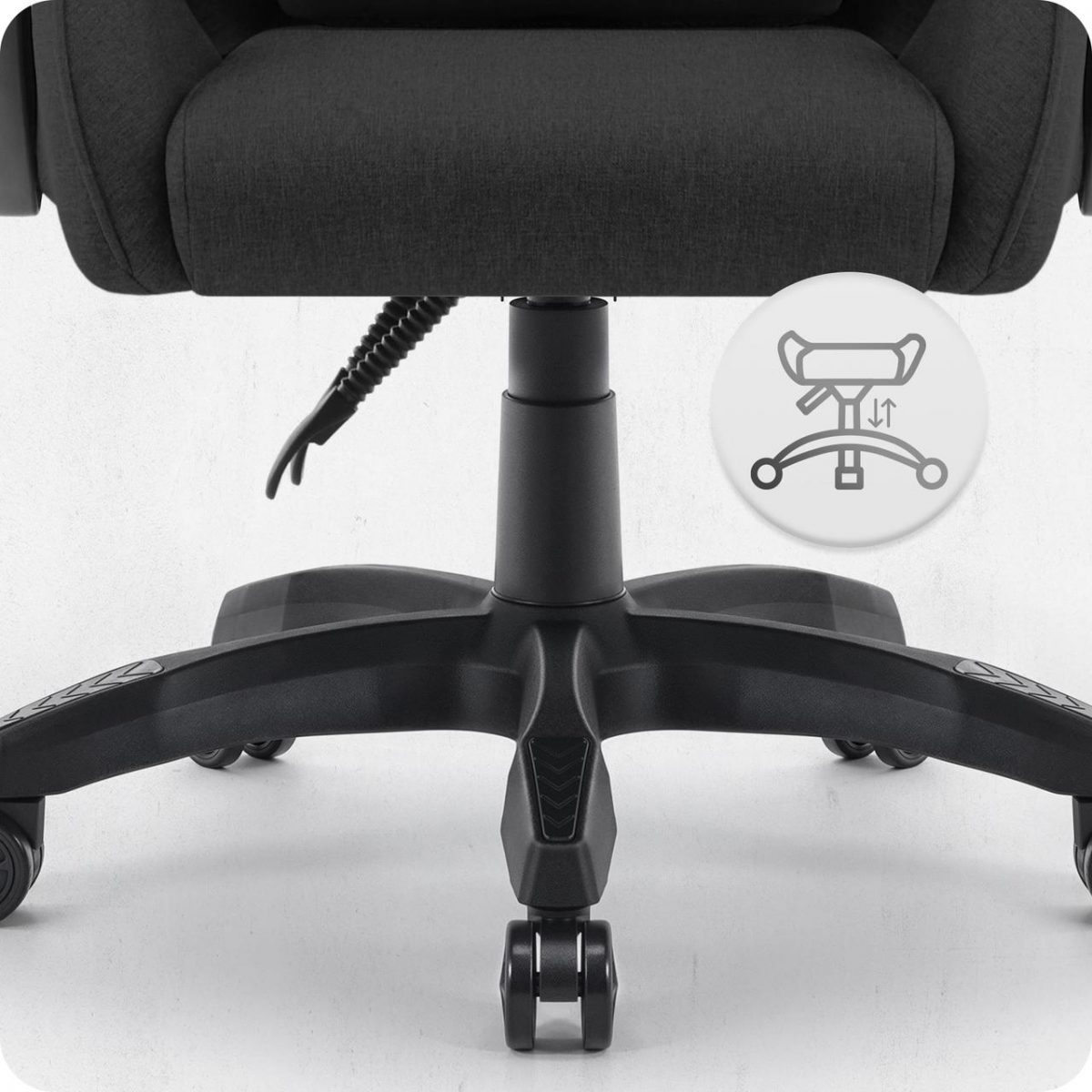 Ігрове крісло CABRO C500 Black fabric чорний стильний дизайн та зручність для геймерів - Зображення 5