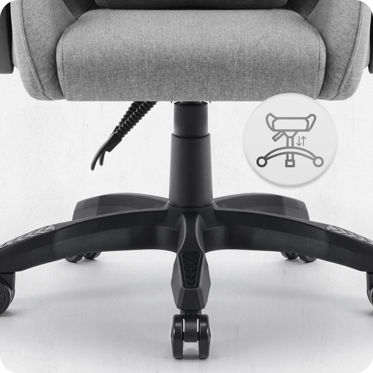 Ігрове крісло CABRO C500 FABRIC Grey black ідеальне поєднання комфорту та стилю для геймерів - Зображення 6