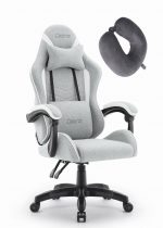 Ігрове крісло CABRO C500 Fabric Grey white сірий - білий елегантність та комфорт для геймерів