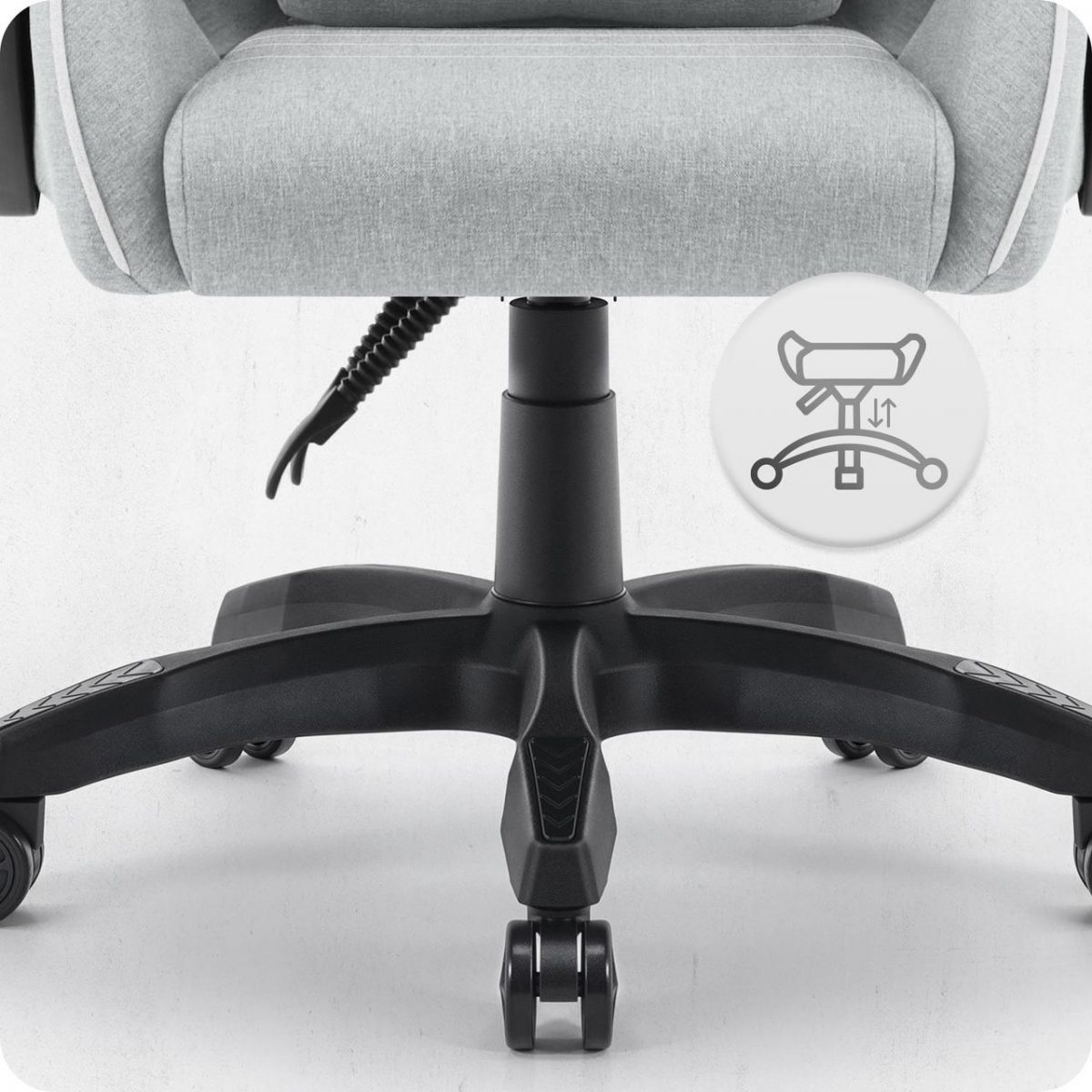 Ігрове крісло CABRO C500 Fabric Grey white сірий - білий елегантність та комфорт для геймерів - Зображення 7