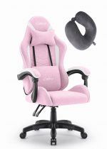 Ігрове крісло CABRO C500 Fabric pinc white (рожеве) стиль та комфорт у кожній деталі для геймерів