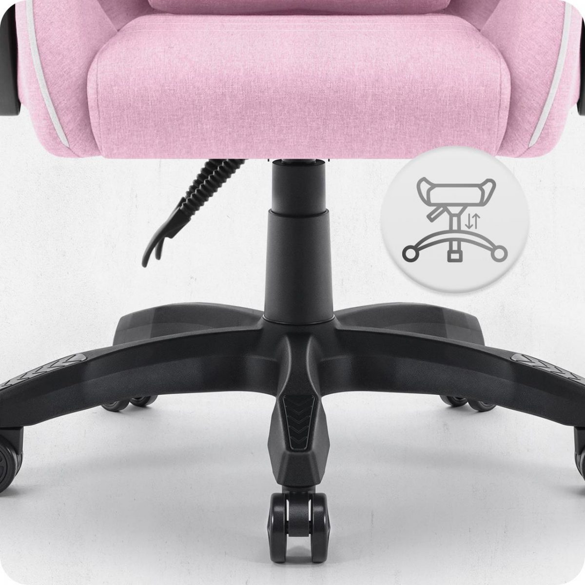 Ігрове крісло CABRO C500 Fabric pinc white (рожеве) стиль та комфорт у кожній деталі для геймерів - Зображення 4