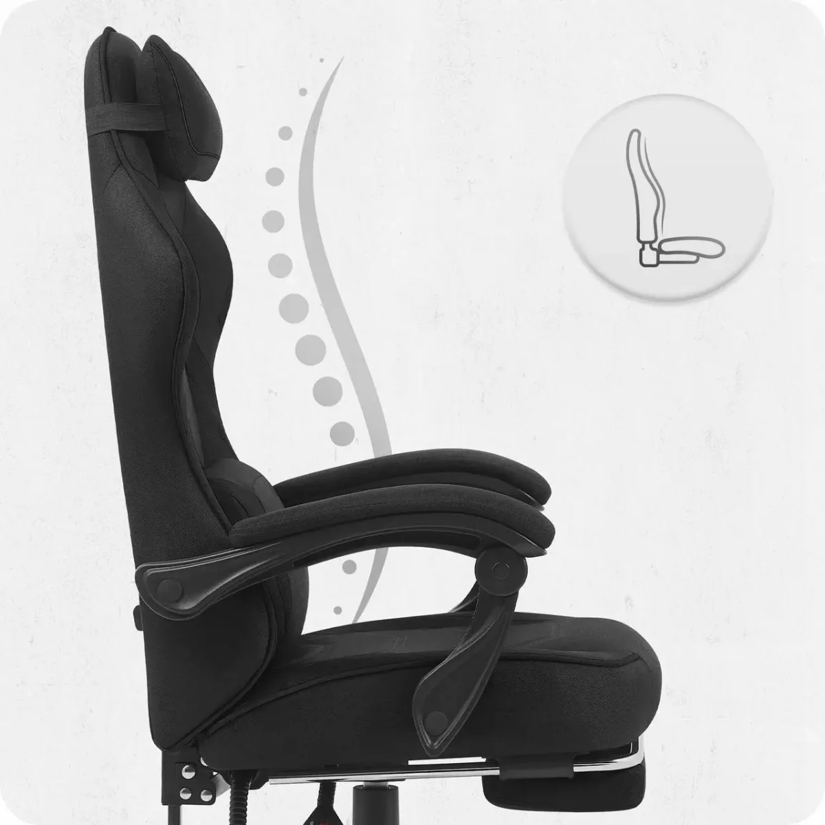 Ігрове крісло Cabro C502 Колір-Чорний Fabric максимальний комфорт та стиль для вашої гри - Зображення 8