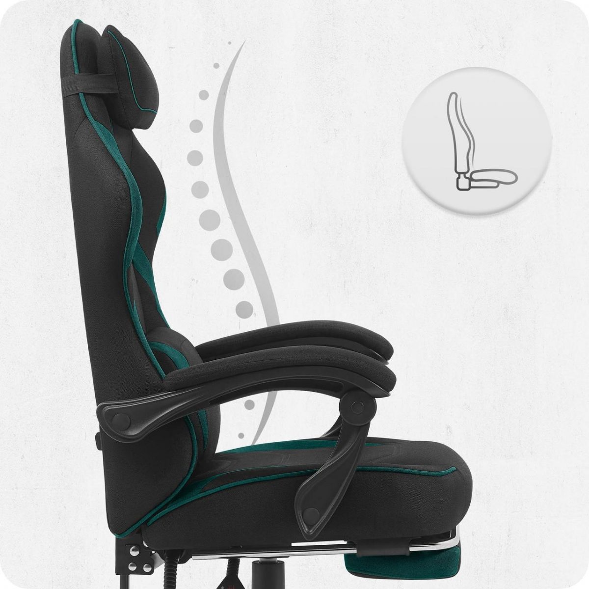Геймерське крісло Cabro C502 Колір: Чорно-зелений стиль та комфорт у кожній деталі - Зображення 8