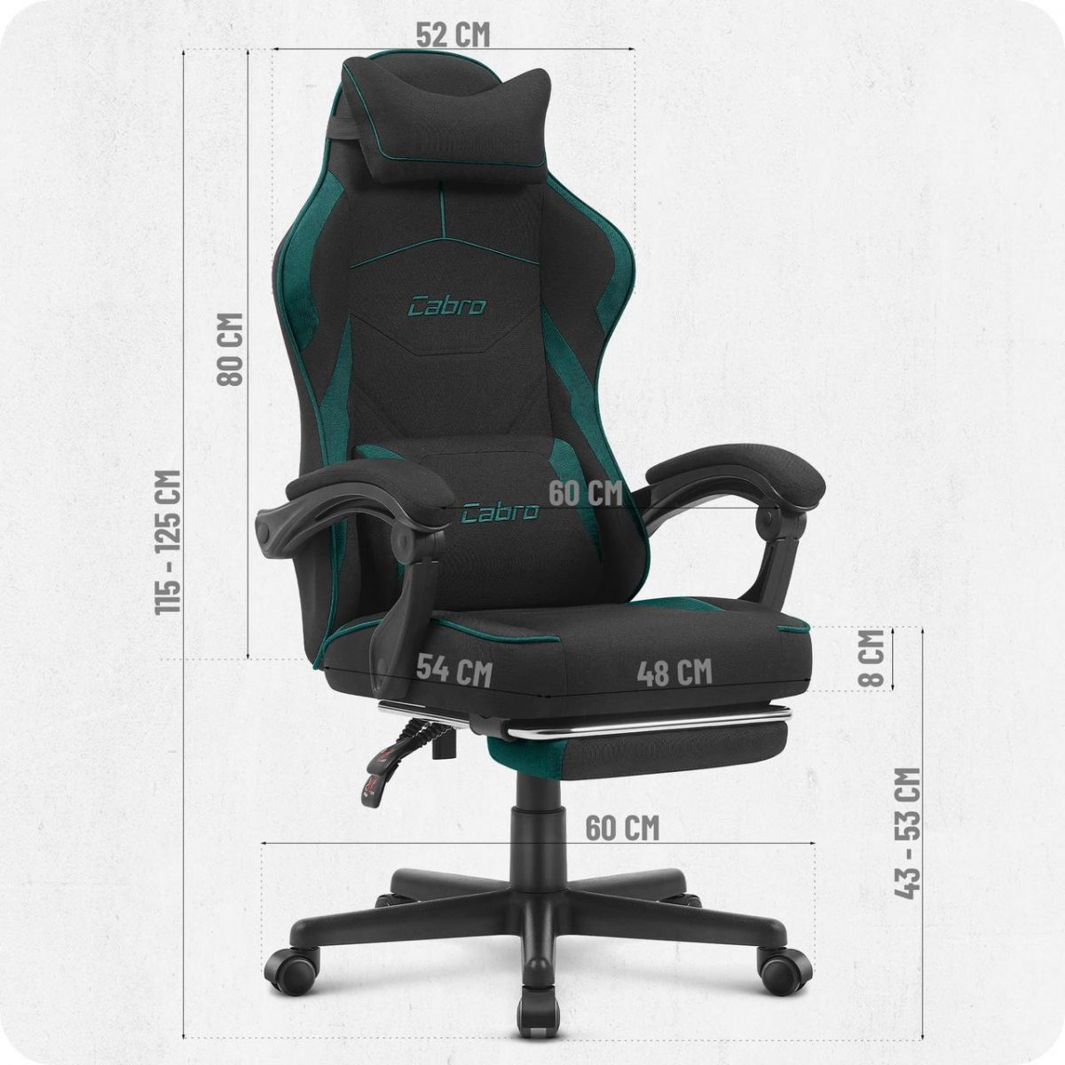 Геймерське крісло Cabro C502 Колір: Чорно-зелений стиль та комфорт у кожній деталі - Зображення 10