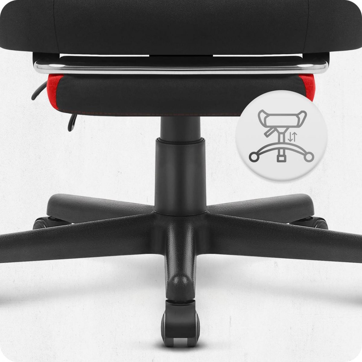 Ігрове крісло CABRO C502 FABRIC чорно-червоний динамічний стиль та комфорт для геймерів - Зображення 8