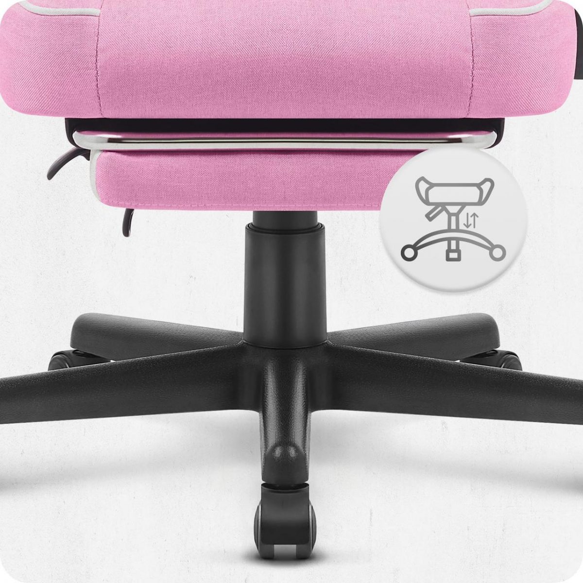 Геймерське крісло Cabro C502 Тканина Рожево-біле стиль та комфорт для геймерів - Зображення 5