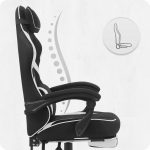 Ігрове крісло Cabro C502 FABRIC чорно-біле елегантність та зручність для геймерів - Зображення 7