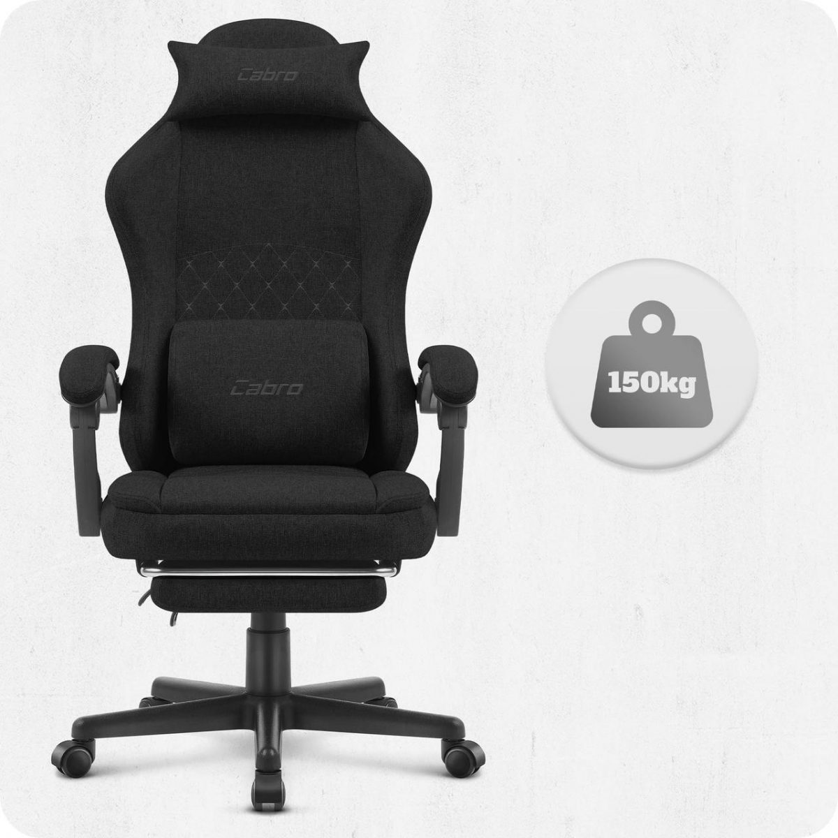 Ігрове крісло CABRO C503 Чорна тканина комфорт і стиль - Зображення 8