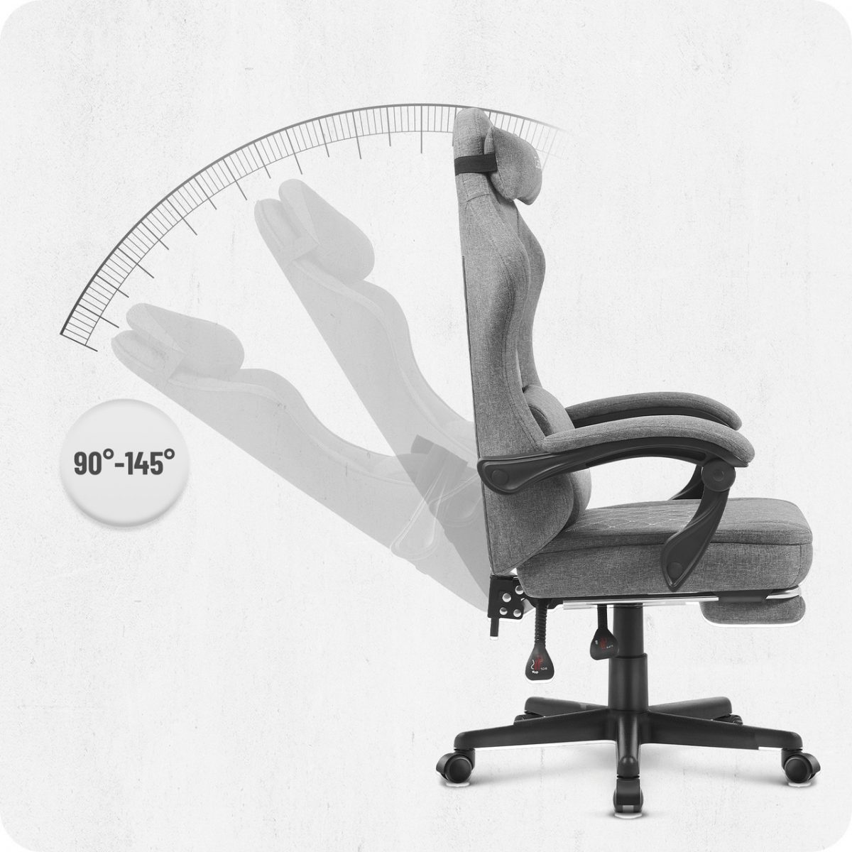 Ігрове крісло CABRO C503 FABRIC Сірий елегантний дизайн та комфорт для геймерів - Зображення 10