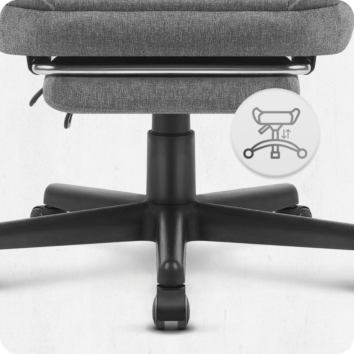 Ігрове крісло CABRO C503 FABRIC Сірий елегантний дизайн та комфорт для геймерів - Зображення 7