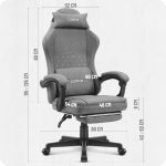 Ігрове крісло CABRO C503 FABRIC Сірий елегантний дизайн та комфорт для геймерів - Зображення 6