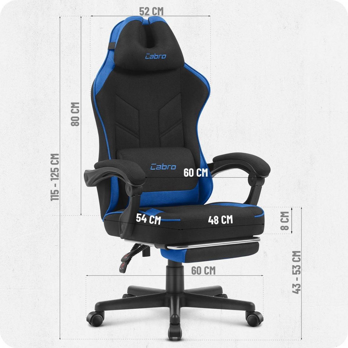 6567306638_w640_h640_6567306638-2 Ігрове крісло CABRO C504 FABRIC FABRIC Чорно-Синій ідеальний вибір для комфорту та стилю геймерів - Зображення 9
