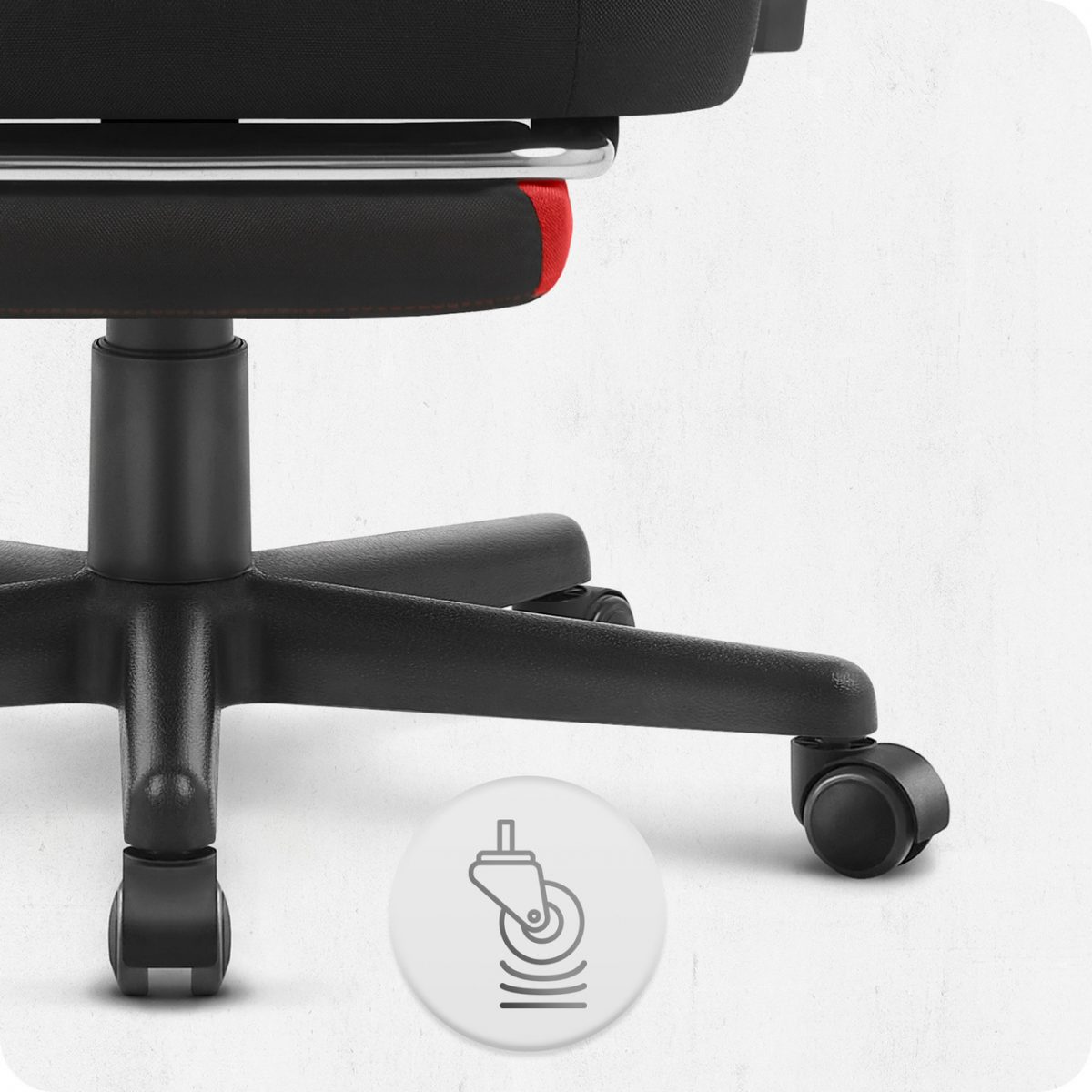 Геймерське крісло Cabro C504 BLACK RED тканина Чорно-Червоний кольору потужний стиль та комфорт для захоплюючих ігор - Зображення 5